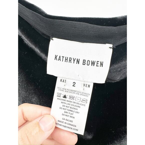 Kathryn Bowen Black Velour Midi Skirt Size 2 - Picture 3 of 5